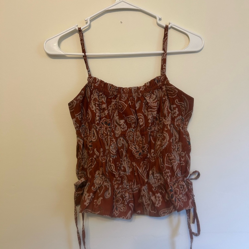Women's Brown Paisley Top